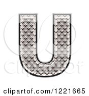 Clipart Of A 3d Diamond Plate Capital Letter U Royalty Free Illustration