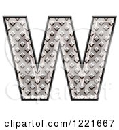 Clipart Of A 3d Diamond Plate Capital Letter W Royalty Free Illustration