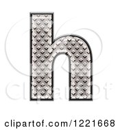 Clipart Of A 3d Diamond Plate Lowercase Letter H Royalty Free Illustration