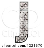 Clipart Of A 3d Diamond Plate Lowercase Letter J Royalty Free Illustration