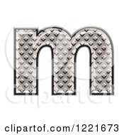 Clipart Of A 3d Diamond Plate Lowercase Letter M Royalty Free Illustration