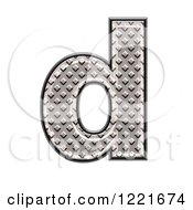 Clipart Of A 3d Diamond Plate Lowercase Letter D Royalty Free Illustration