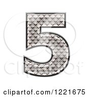 Clipart Of A 3d Diamond Plate Number 5 Royalty Free Illustration
