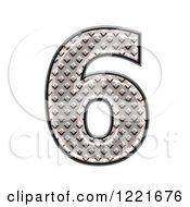 Clipart Of A 3d Diamond Plate Number 6 Royalty Free Illustration