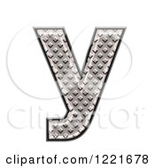 Clipart Of A 3d Diamond Plate Lowercase Letter Y Royalty Free Illustration