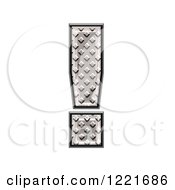 Clipart Of A 3d Diamond Plate Exclamation Point Symbol Royalty Free Illustration by chrisroll