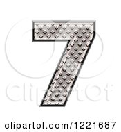Clipart Of A 3d Diamond Plate Number 7 Royalty Free Illustration