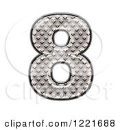 Clipart Of A 3d Diamond Plate Number 8 Royalty Free Illustration