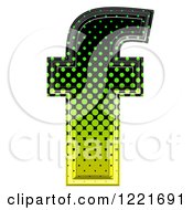 Poster, Art Print Of 3d Gradient Green And Black Halftone Lowercase Letter F