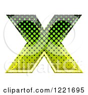 3d Gradient Green And Black Halftone Capital Letter X