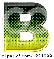 Poster, Art Print Of 3d Gradient Green And Black Halftone Capital Letter B