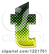 3d Gradient Green And Black Halftone Lowercase Letter T