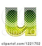 Poster, Art Print Of 3d Gradient Green And Black Halftone Lowercase Letter U