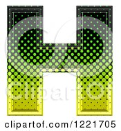 3d Gradient Green And Black Halftone Capital Letter H