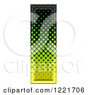 Poster, Art Print Of 3d Gradient Green And Black Halftone Capital Letter I
