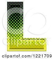 Clipart Of A 3d Gradient Green And Black Halftone Capital Letter L Royalty Free Illustration