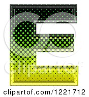 Poster, Art Print Of 3d Gradient Green And Black Halftone Capital Letter E