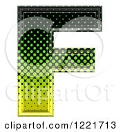 3d Gradient Green And Black Halftone Capital Letter F