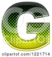 Clipart Of A 3d Gradient Green And Black Halftone Capital Letter G Royalty Free Illustration