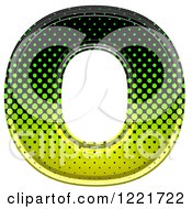 Poster, Art Print Of 3d Gradient Green And Black Halftone Capital Letter O