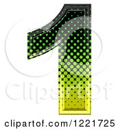 Poster, Art Print Of 3d Gradient Green And Black Halftone Number 1
