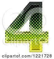 Poster, Art Print Of 3d Gradient Green And Black Halftone Number 4