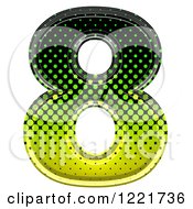 3d Gradient Green And Black Halftone Number 8