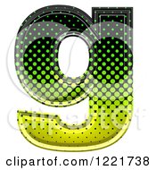 Poster, Art Print Of 3d Gradient Green And Black Halftone Lowercase Letter G