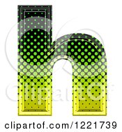 Clipart Of A 3d Gradient Green And Black Halftone Lowercase Letter H Royalty Free Illustration
