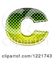 Poster, Art Print Of 3d Gradient Green And Black Halftone Lowercase Letter C
