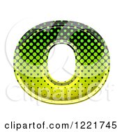 3d Gradient Green And Black Halftone Lowercase Letter O