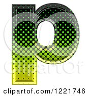 Poster, Art Print Of 3d Gradient Green And Black Halftone Lowercase Letter P