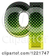 3d Gradient Green And Black Halftone Lowercase Letter Q