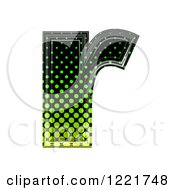 Poster, Art Print Of 3d Gradient Green And Black Halftone Lowercase Letter R