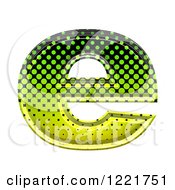 Clipart Of A 3d Gradient Green And Black Halftone Lowercase Letter E Royalty Free Illustration
