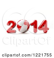 Clipart Of A 3d Year 2014 And Earth In Red On White Royalty Free Illustration
