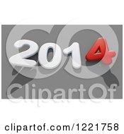 Clipart Of A 3d White And Red 2014 On Gray Royalty Free Illustration