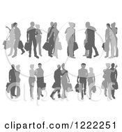 Poster, Art Print Of Grayscale Silhouetted Couples Shopping