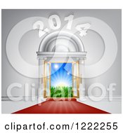 Poster, Art Print Of Red Carpet Leading To A 2014 New Year Doorway