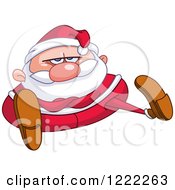 Poster, Art Print Of Chubby Stubborn Santa Claus Sitting With Folded Arms