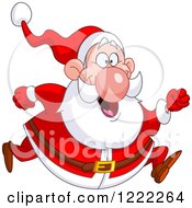 Poster, Art Print Of Chubby Cheerful Santa Claus Running