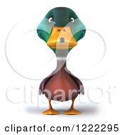 Clipart Of A 3d Mallard Drake Duck Royalty Free Illustration