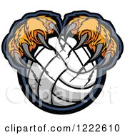 Clipart Of Tiger Claws Shredding A Volleyball Royalty Free Vector Illustration