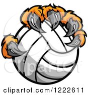 Poster, Art Print Of Tiger Claws Holding A Volleyball