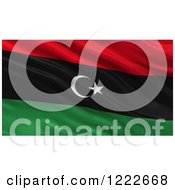 3d Waving Flag Of Libya With Rippled Fabric