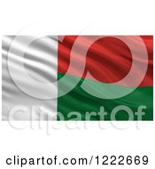 Poster, Art Print Of 3d Waving Flag Of Madagascar With Rippled Fabric