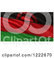 Poster, Art Print Of 3d Waving Flag Of Malawi With Rippled Fabric