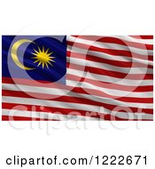 Poster, Art Print Of 3d Waving Flag Of Malaysia With Rippled Fabric