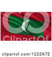 Clipart Of A 3d Waving Flag Of Maldives With Rippled Fabric Royalty Free Illustration