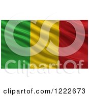 Poster, Art Print Of 3d Waving Flag Of Mali With Rippled Fabric